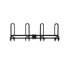 Wandkapstok - zwart - 4-haaks - aluminium - 12,6 x 38 cm