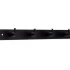 Wandkapstok - zwart - met 4 jashaken - metaal - 4 x 32 cm