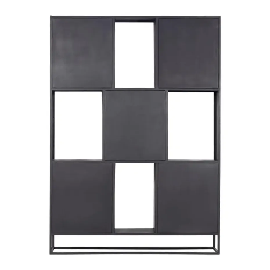 Wandkast 5-deurs - Zwart Mangohout - 150x40x210 - Jenny