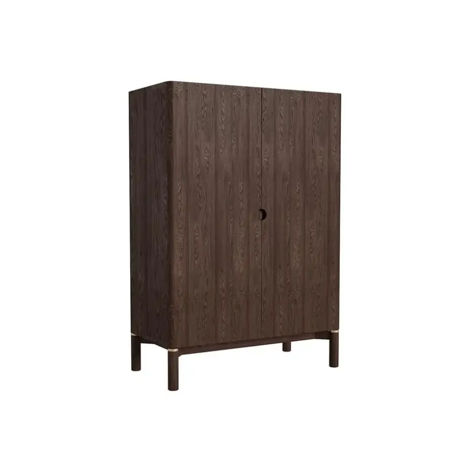 Wandkast Donkerbruin Eikenhout - 90x46x130cm - Arun