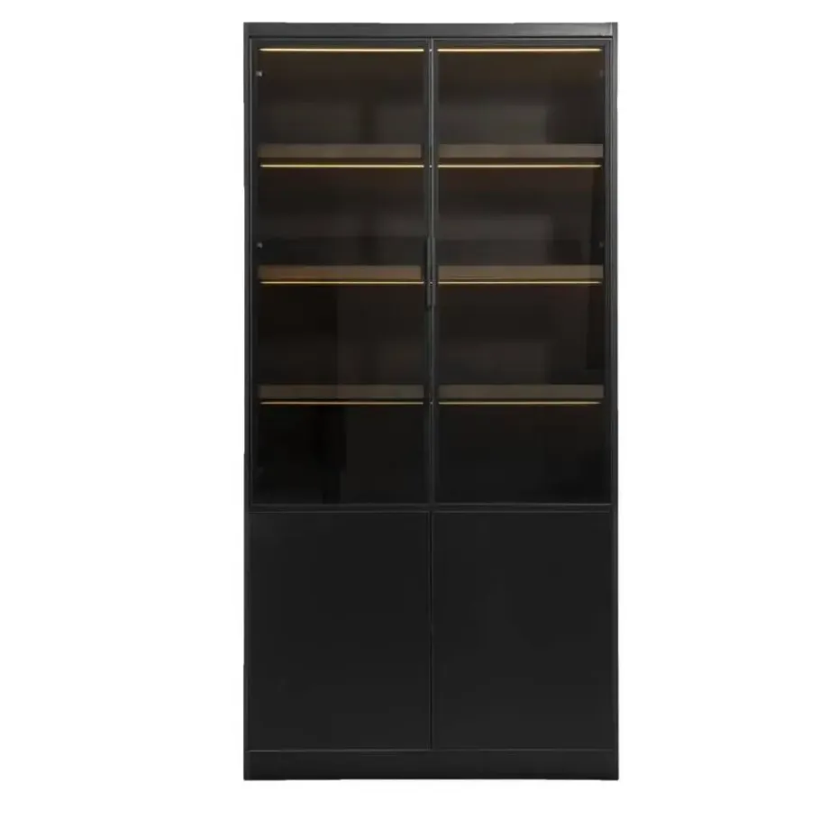 Wandkast Virgil - zwart - 220x110x40 cm