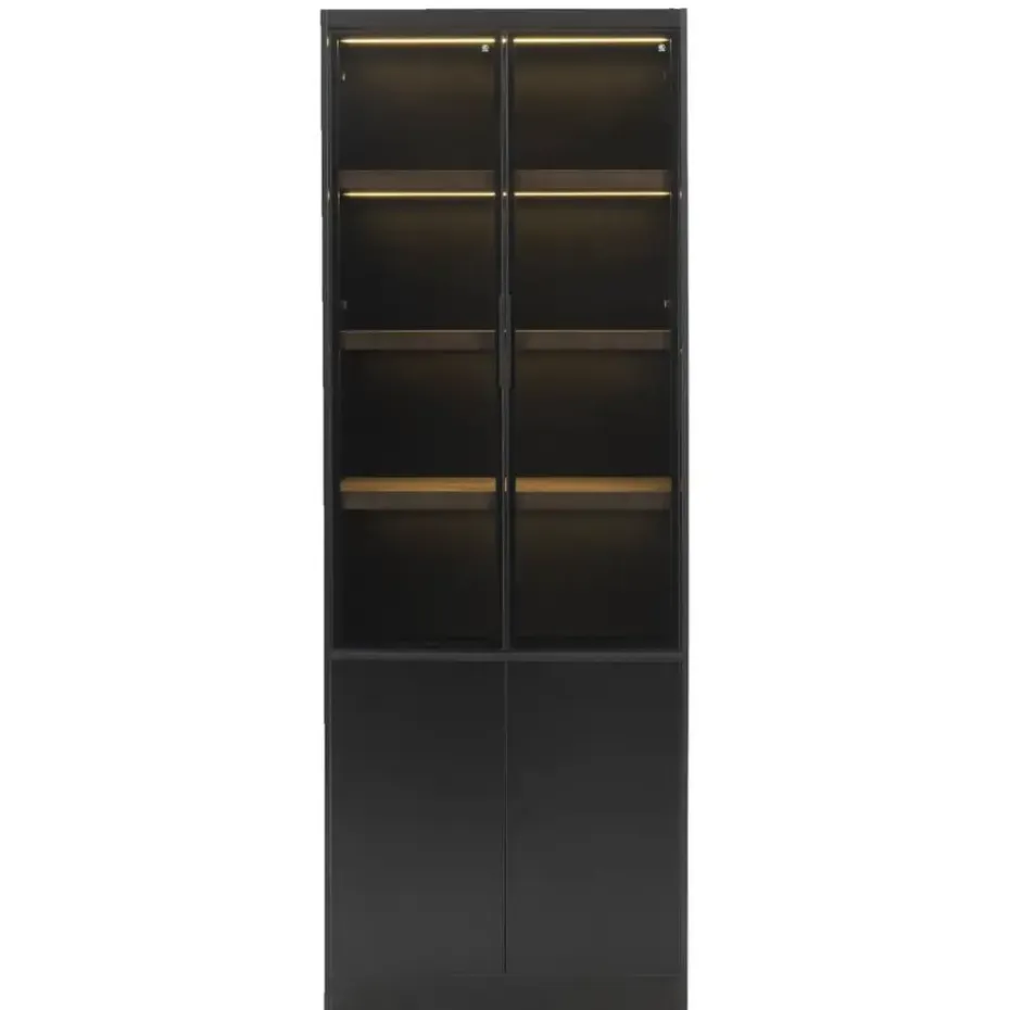 Wandkast Virgil - zwart - 220x80x40 cm
