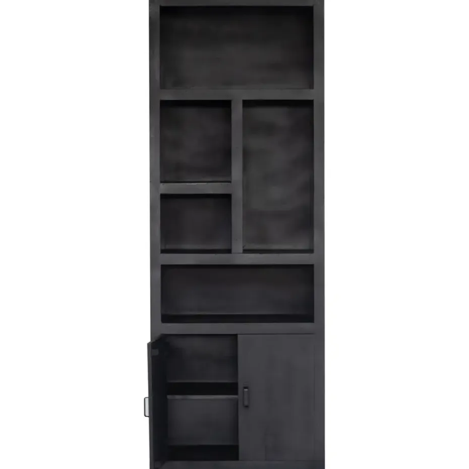 Wandkast Zwart - 80x45x220cm - Kast Xander
