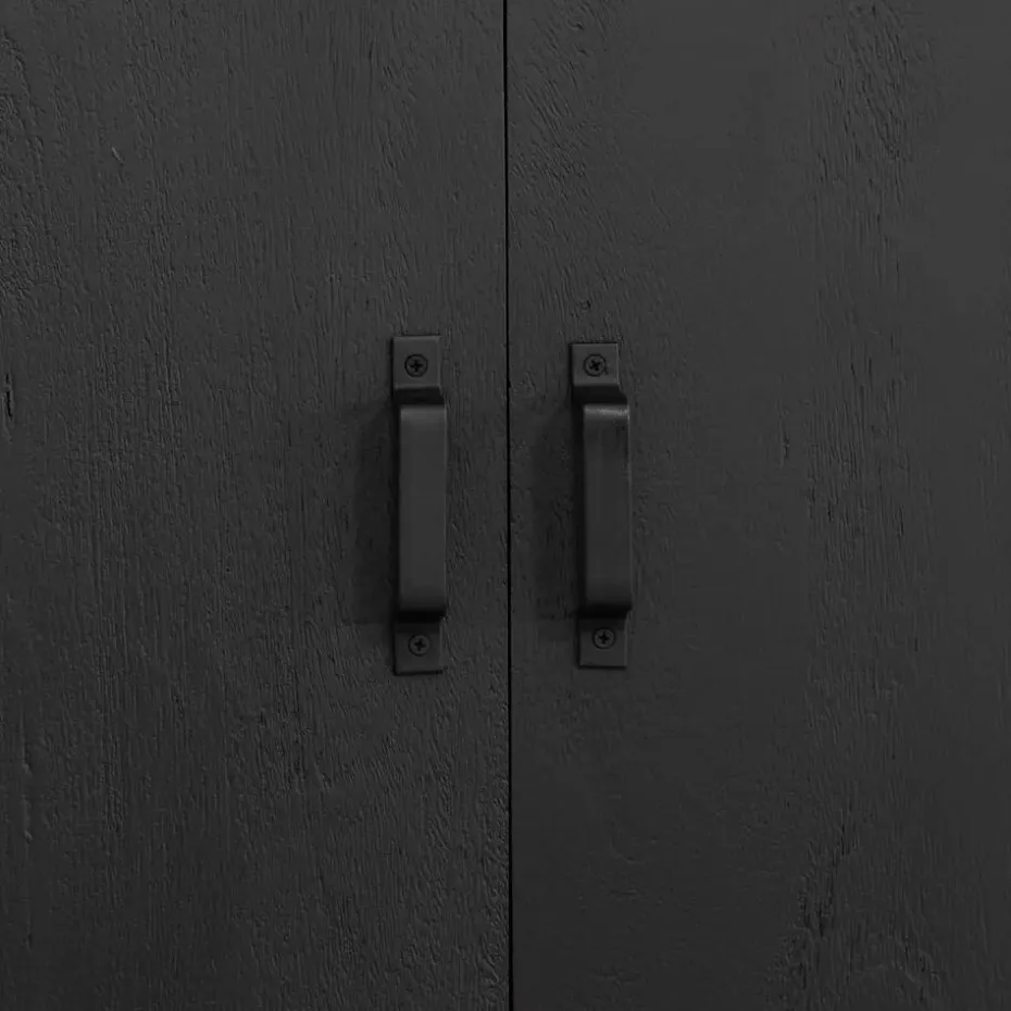 Wandkast Zwart - 80x45x220cm - Kast Xander