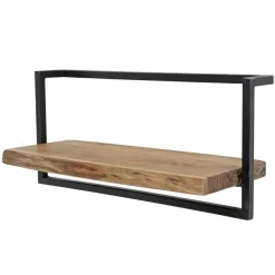 Wandplank Edge 65x25x30cm - Acaciahout & Metaal