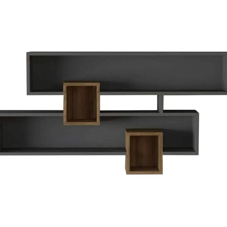 Wandplank Georgina-antraciet/walnoot