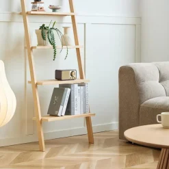 Wandplank Ladder van Massief Natuurlijk Hout