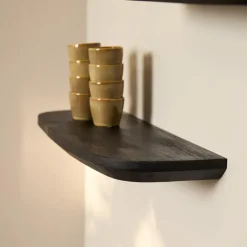 Wandplank Zwart - Set van 3 - 60x20x15cm - Gusta