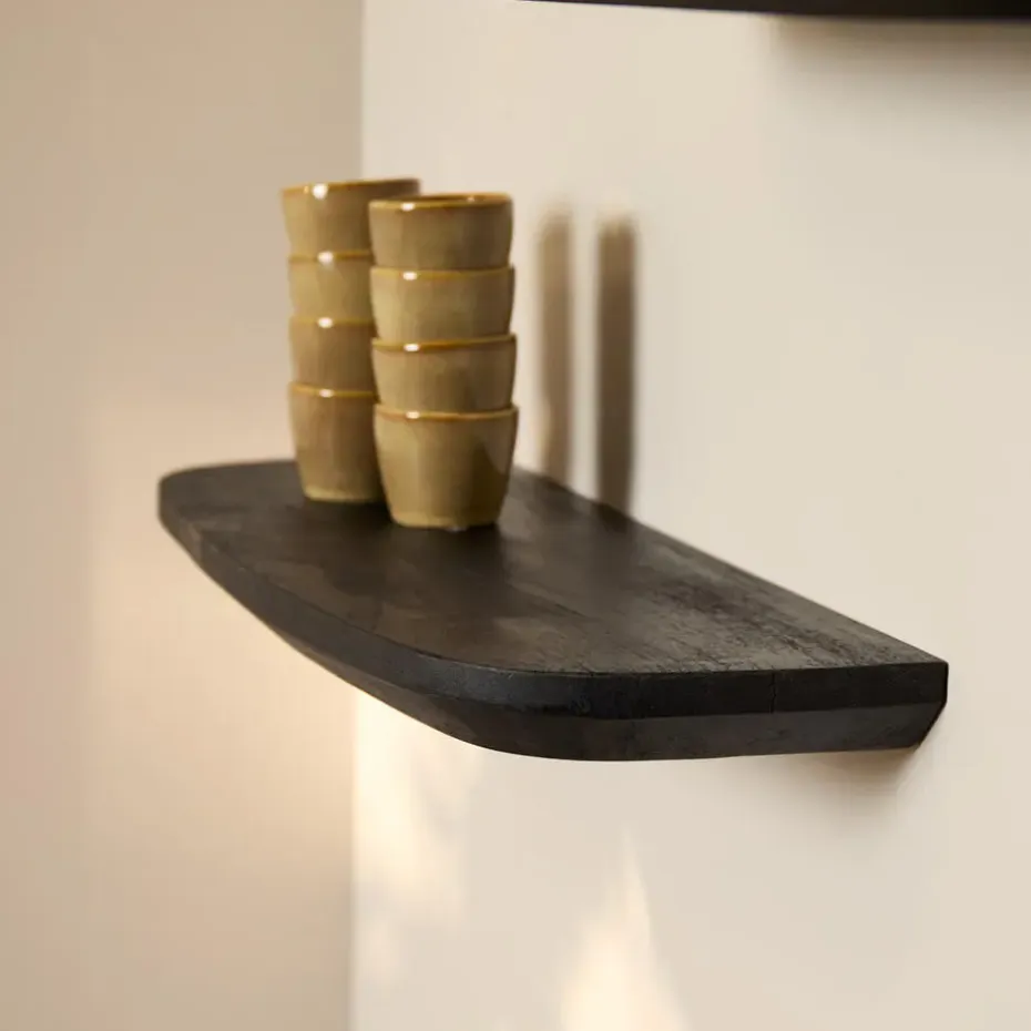 Wandplank Zwart - Set van 3 - 60x20x15cm - Gusta