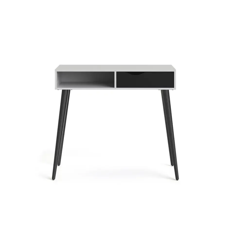 Wandtafel Delta - wit/mat zwart - 89,8x103x43,5 cm