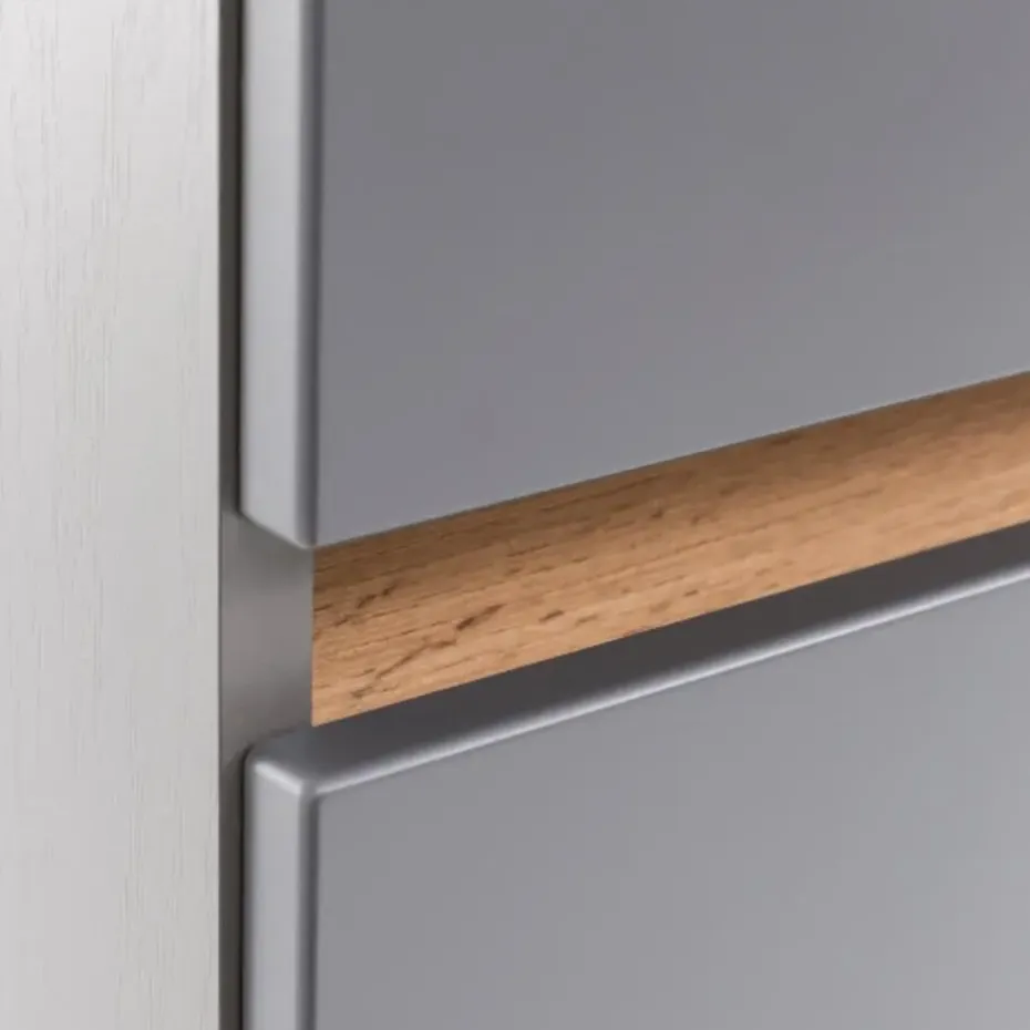 Wastafelmeubel Vikas 101cm 2 lades - antraciet/eik
