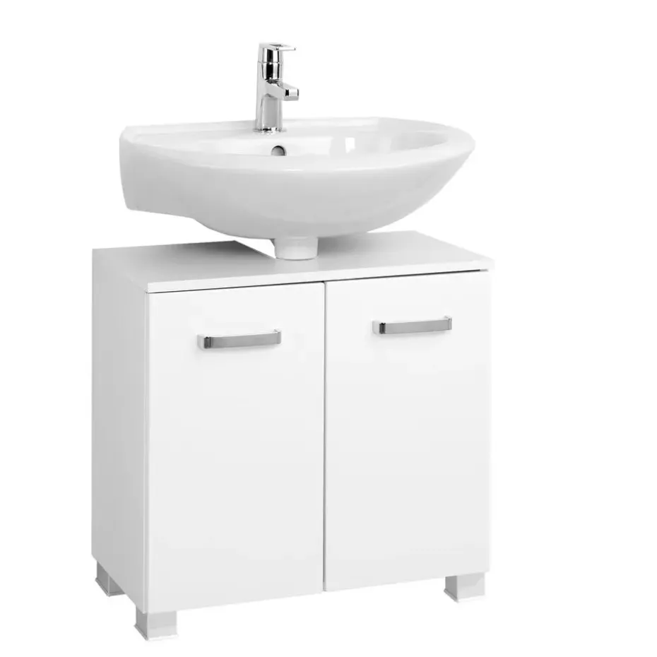 Wastafelonderkast Bobbi 60cm 2 deuren - wit
