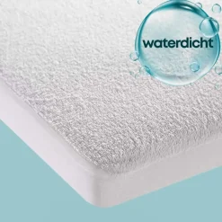 Waterdichte Matrasbeschermer Topper Hoeslaken Badstof-Lits-jumeaux (180x210 cm)