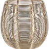 Waxinelichthouder - rond - goudkleurig - metaal draad - 12 cm