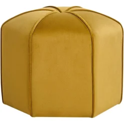 WISHEK - Poef - Mosterdgeel - Fluweel