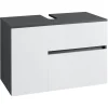 Wisla - Badmeubel 80 cm 1-lade, 1 klep, 1 deur wit/grijs