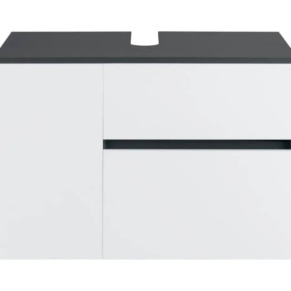 Wisla - Badmeubel 80 cm 1-lade, 1 klep, 1 deur wit/grijs
