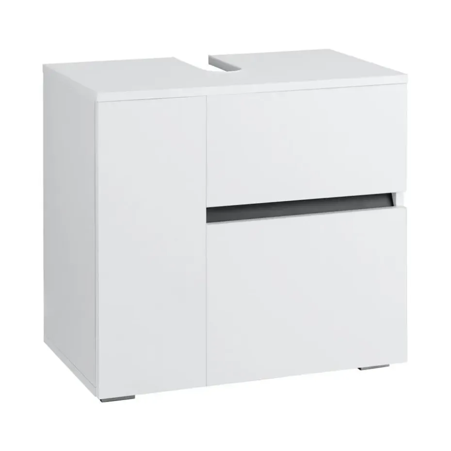 Wisla - Badmeubel 60 cm 1-lade, 1 klep, 1 deur wit spaanplaat