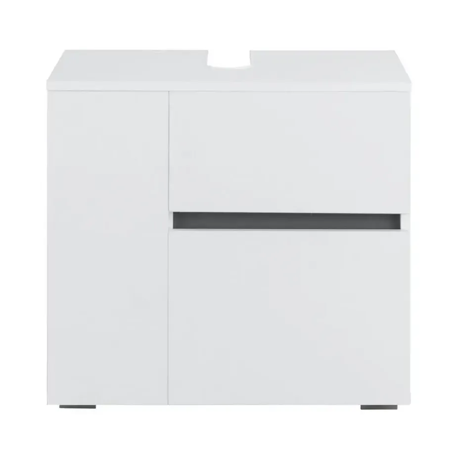 Wisla - Badmeubel 60 cm 1-lade, 1 klep, 1 deur wit spaanplaat