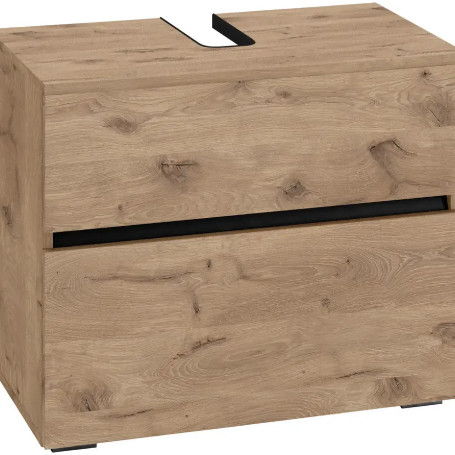Wisla - Wastafelonderkast met 1 klep en 1 lade in eikenoptik