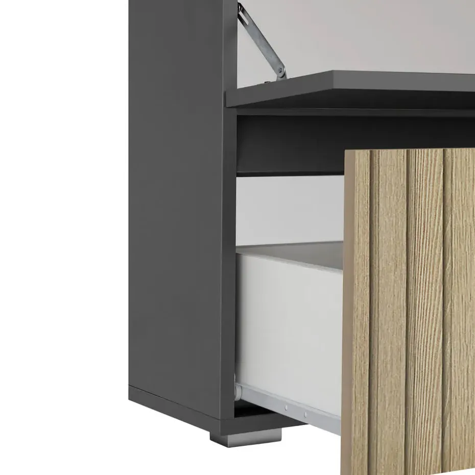 Wisla - Wastafelonderkast 80 cm met 1 klep 1 lade in antraciet eikenoptik