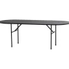 WOOOD Arthur Eettafel Ovaal Met H-Poot - Eikenhout - Zwart - 75x220x90