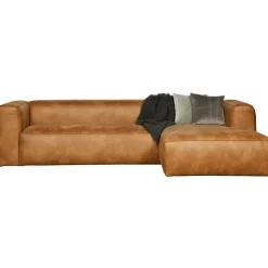 WOOOD Bean Hoekbank Rechts - Ecoleer - Cognac - 73x305x96