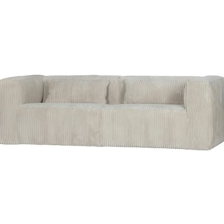 WOOOD Bean 3,5-Zits Bank - Ribstof - Naturel - 73x242x96