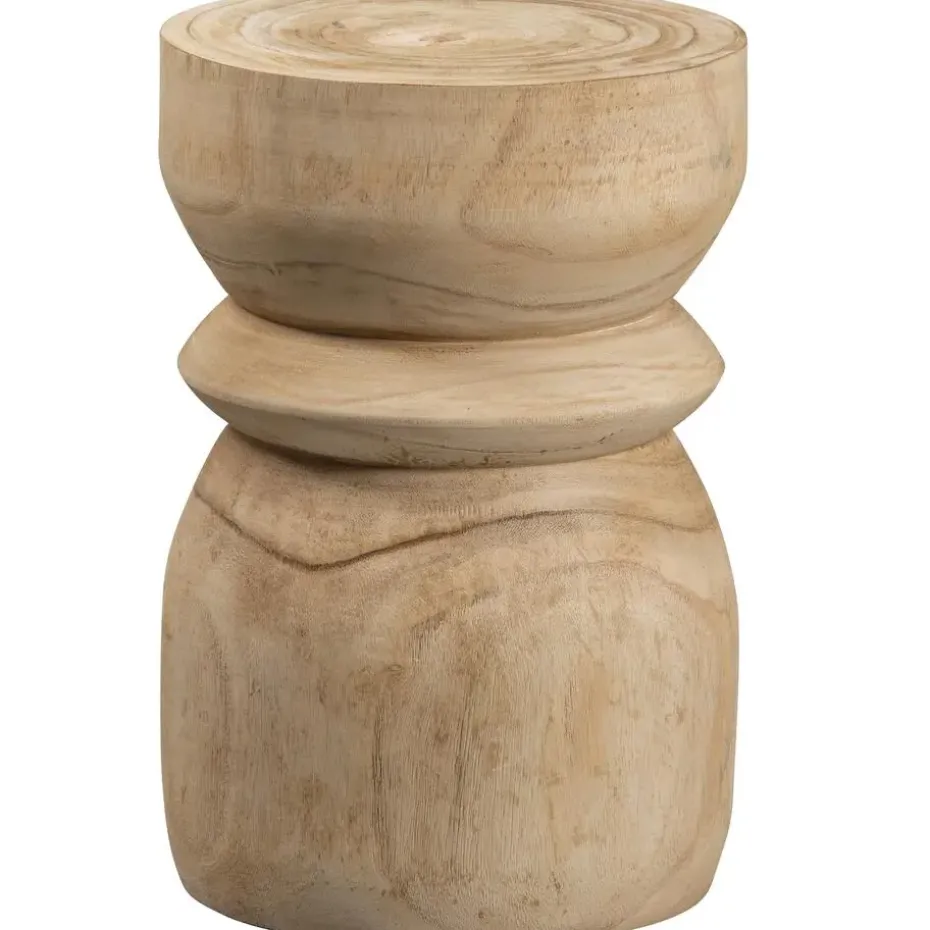WOOOD Bikkel Kruk - Hout - Naturel - 40x28x28