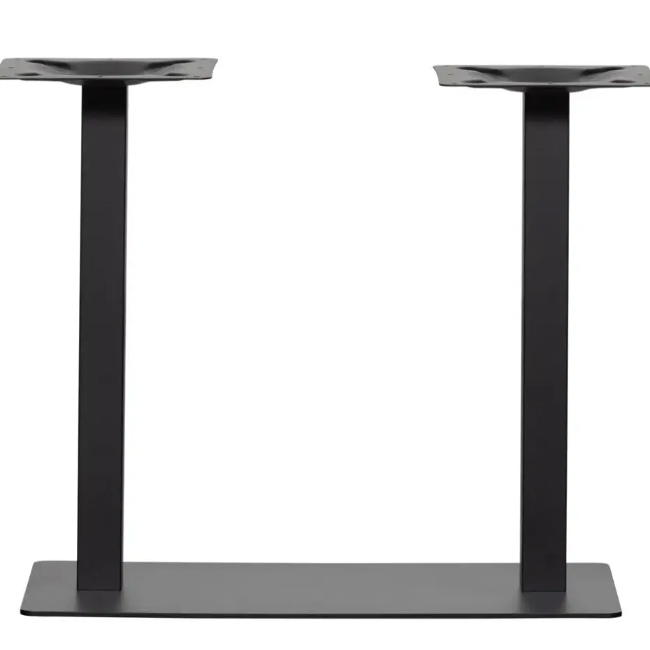 WOOOD Bistro Dubbele Vierkante Buisvoet - Metaal - Zwart - 72x80x40