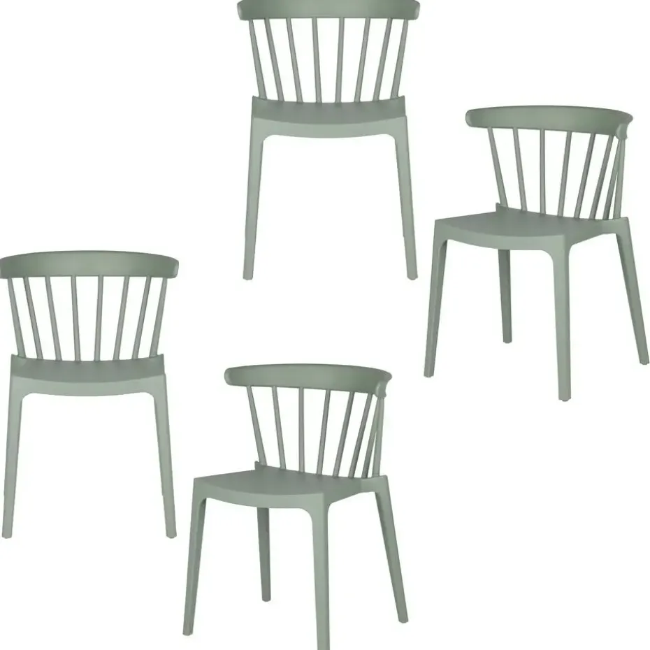 WOOOD Bliss Tuinstoelen - Kunststof - Jadegroen - Set van 4
