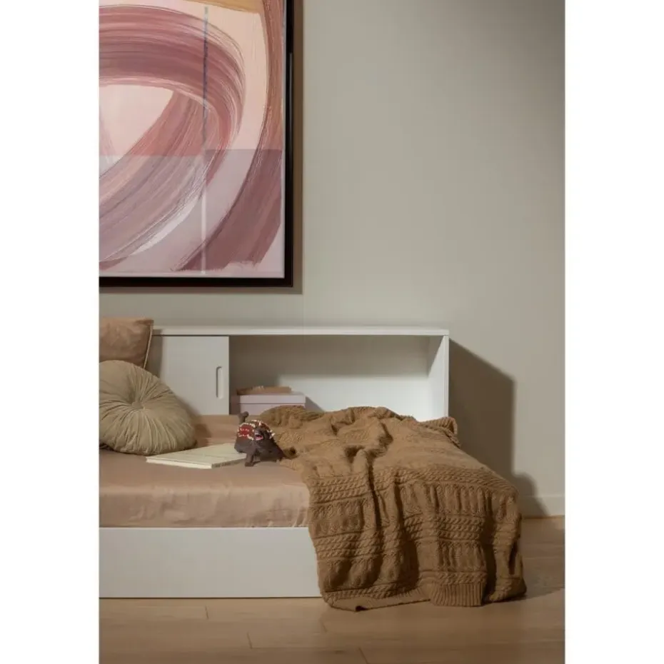 WOOOD Carter Bed - Grenenhout - Wit - 90x200