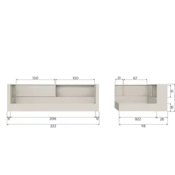 WOOOD Carter Bed - Grenenhout - Wit - 90x200