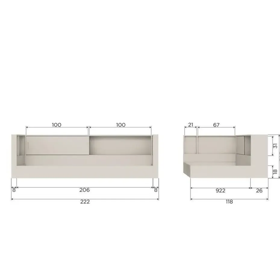 WOOOD Carter Bed - Grenenhout - Wit - 90x200