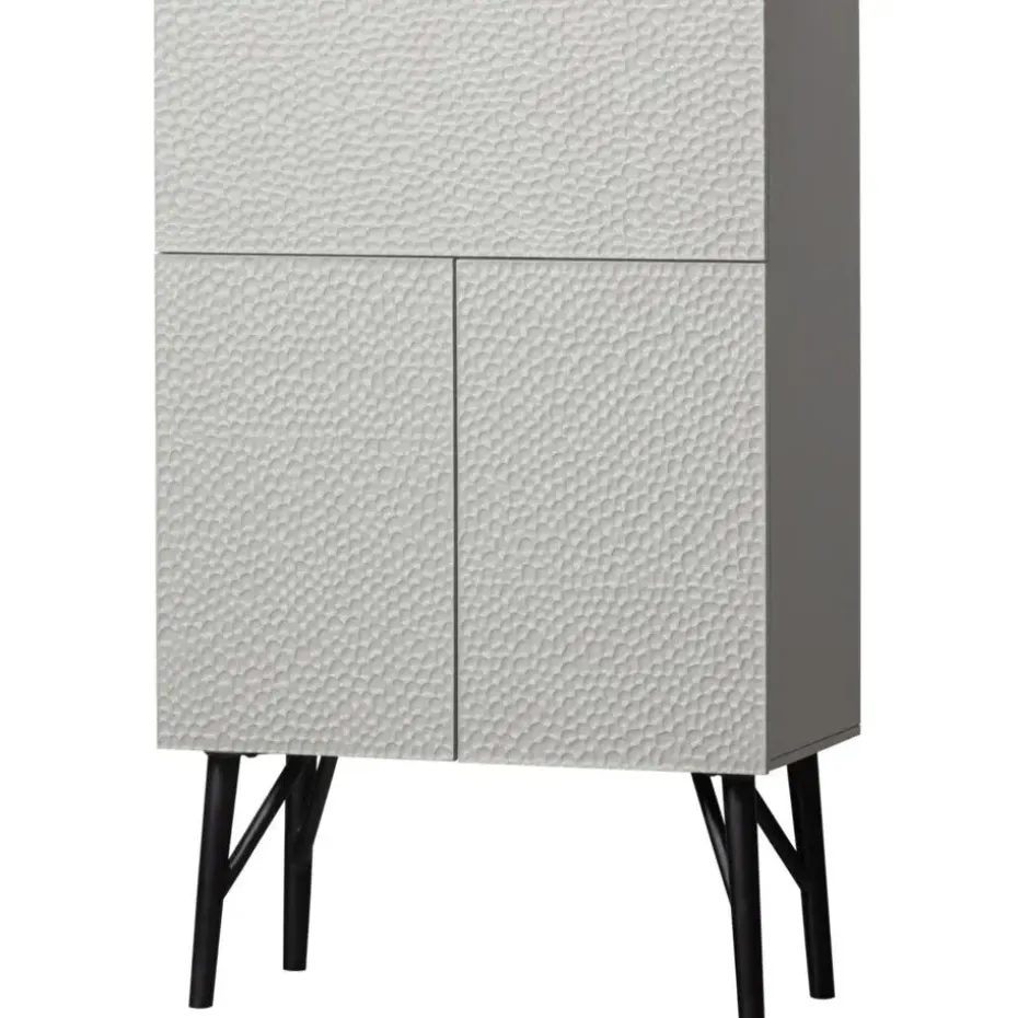 WOOOD Carved Drankkast - Hout - Mist - 146x90x46