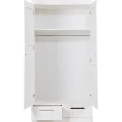WOOOD Connect Kledingkast 2-Deurs met Lade - Grenen - Wit - 195x94x53