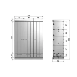 WOOOD Connect Kledingkast 3-Deurs met Lade - Grenen - Wit - 195x140x53