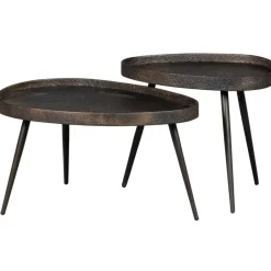 WOOOD Crude Bijzettafels - Zink - Antique Bronze - 39x71x52