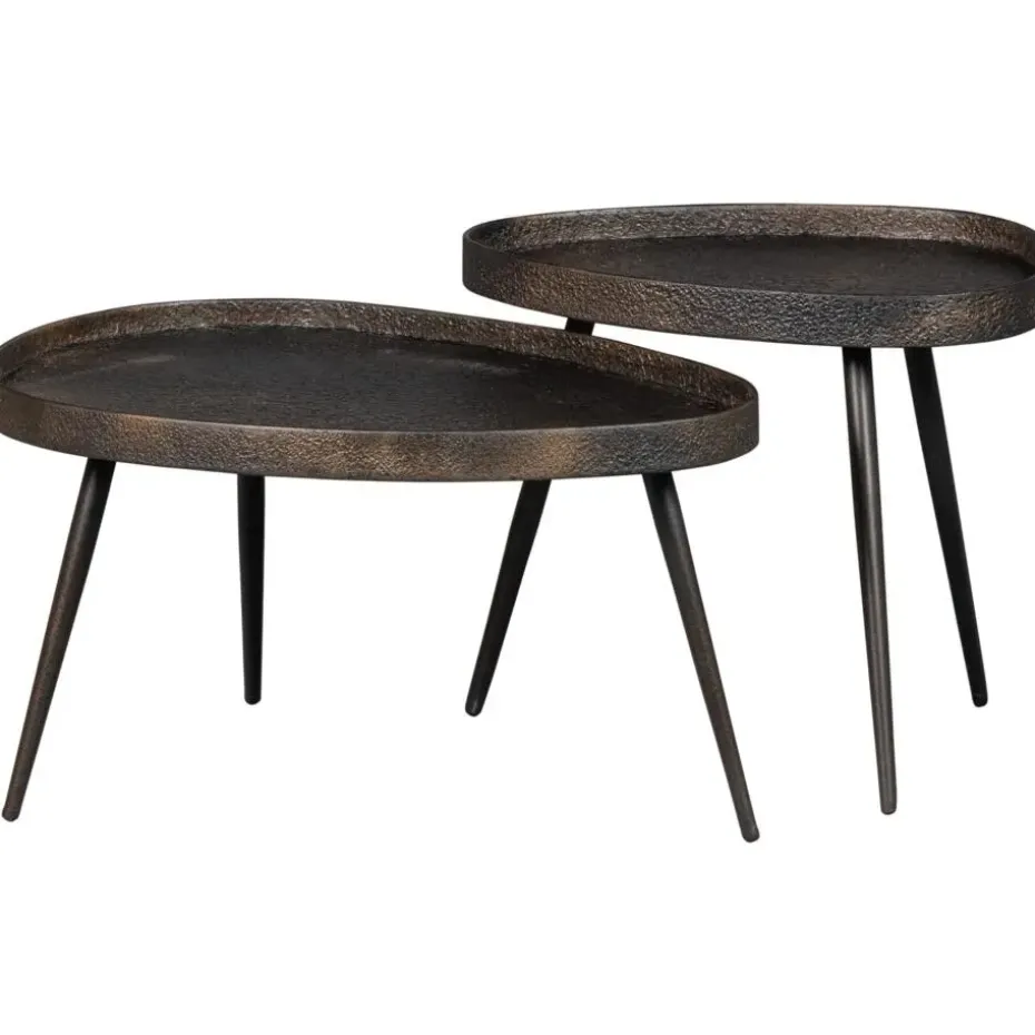 WOOOD Crude Bijzettafels - Zink - Antique Bronze - 39x71x52