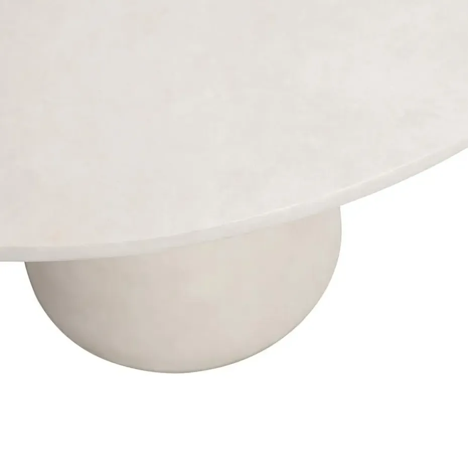 WOOOD Damon Ronde Eettafel - Betonlook - Wit - 76x100x10