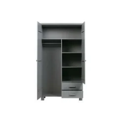 WOOOD Dennis Kast Met Laden - Grenen - Betongrijs - 202x111x55