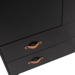 WOOOD Dian Garderobekast - Grenen - Zwart - 180x94x40
