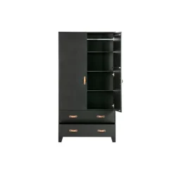 WOOOD Dian Garderobekast - Grenen - Zwart - 180x94x40