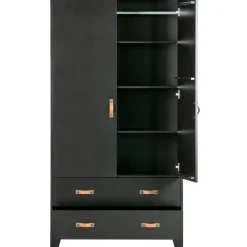 WOOOD Dian Garderobekast - Grenen - Zwart - 180x94x40
