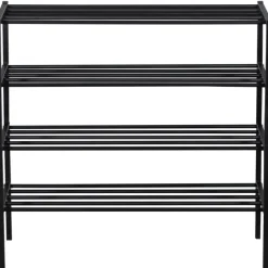 WOOOD Ferro Schoenenrek - Metaal - Zwart - 80x85x35