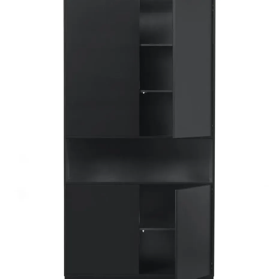 WOOOD Finca Opbergkast - Zwart - 210x110x40