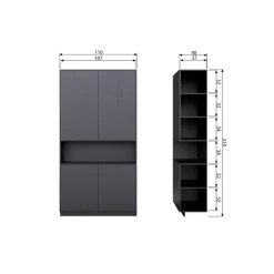 WOOOD Finca Opbergkast - Zwart - 210x110x40