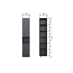 WOOOD Finca Opbergkast - Zwart - 210x39,5x40