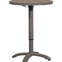 WOOOD Jeppe Hoogte Verstelbare Tuin Bartafel - Aluminium - Bruin/Grijs