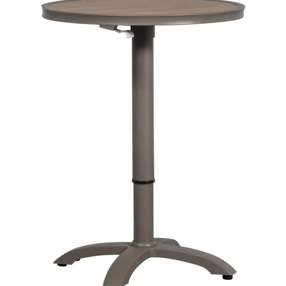 WOOOD Jeppe Hoogte Verstelbare Tuin Bartafel - Aluminium - Bruin/Grijs